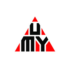 Fototapeta UMY triangle letter logo design with triangle shape. UMY triangle logo design monogram. UMY triangle vector logo template with red color. UMY triangular logo Simple, Elegant, and Luxurious Logo. UMY  obraz