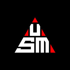 Obraz na płótnie Canvas USM triangle letter logo design with triangle shape. USM triangle logo design monogram. USM triangle vector logo template with red color. USM triangular logo Simple, Elegant, and Luxurious Logo. USM 