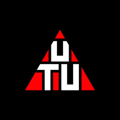 Obraz na płótnie Canvas UTU triangle letter logo design with triangle shape. UTU triangle logo design monogram. UTU triangle vector logo template with red color. UTU triangular logo Simple, Elegant, and Luxurious Logo. UTU 