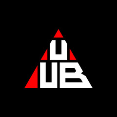 UUB triangle letter logo design with triangle shape. UUB triangle logo design monogram. UUB triangle vector logo template with red color. UUB triangular logo Simple, Elegant, and Luxurious Logo. UUB 