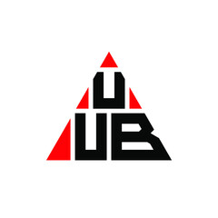 UUB triangle letter logo design with triangle shape. UUB triangle logo design monogram. UUB triangle vector logo template with red color. UUB triangular logo Simple, Elegant, and Luxurious Logo. UUB 