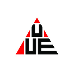 UUE triangle letter logo design with triangle shape. UUE triangle logo design monogram. UUE triangle vector logo template with red color. UUE triangular logo Simple, Elegant, and Luxurious Logo. UUE 