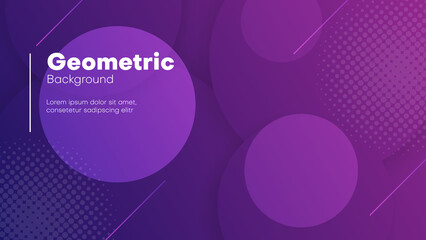 abstract geometric purple background with halftone