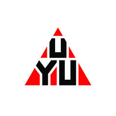 Obraz na płótnie Canvas UYU triangle letter logo design with triangle shape. UYU triangle logo design monogram. UYU triangle vector logo template with red color. UYU triangular logo Simple, Elegant, and Luxurious Logo. UYU 
