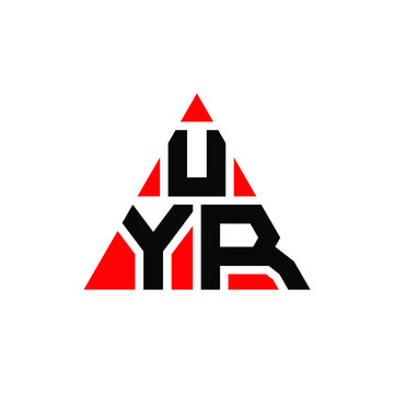 UYR triangle letter logo design with triangle shape. UYR triangle logo design monogram. UYR triangle vector logo template with red color. UYR triangular logo Simple, Elegant, and Luxurious Logo. UYR 