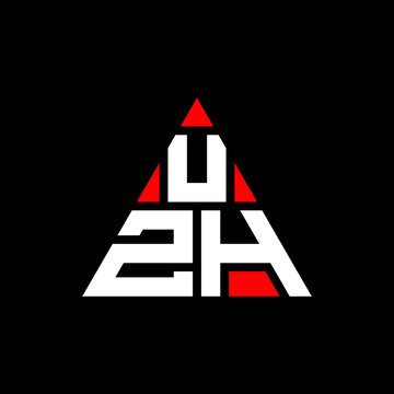 UZH triangle letter logo design with triangle shape. UZH triangle logo design monogram. UZH triangle vector logo template with red color. UZH triangular logo Simple, Elegant, and Luxurious Logo. UZH 