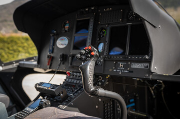 Fototapeta na wymiar helicopter cockpit inside cockpit