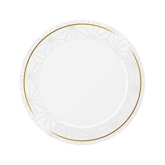 お皿フレーム　ホワイト＆ゴールド　麻の葉模様