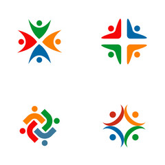 Naklejka premium Community, adoption, care, teamwork logo design