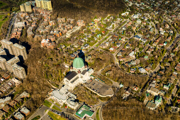 Aerial view of Saint Joseph's Oratory in Montreal, Quebec, Canada