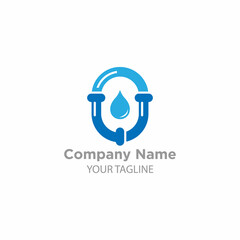 Obraz premium Plumbing logo designs vector pipe instaltation and water symbol