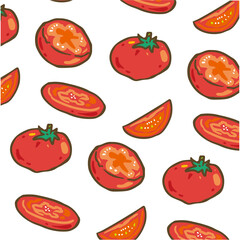 トマトのかわいいイラストの壁紙