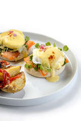 Smoked Salmon Egg Benedict dish