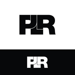 PLR letter monogram logo design vector