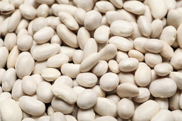 Raw beans as background, closeup