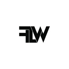 flw letter monogram initial logo design