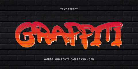 graffiti text effect 100% editable vector image © Axelzonecreative