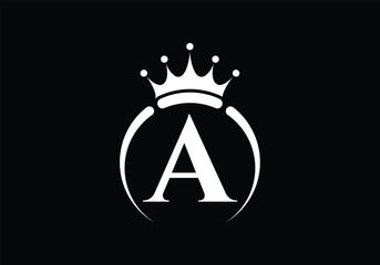 Initial A monogram alphabet with a crown. Royal, King, queen luxury symbol. Font emblem. Modern luxury brand element sign. Vector illustration. © BakiBullah