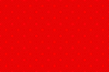 Red luxury background with red beads and rhombuses. Seamless vector illustration. 