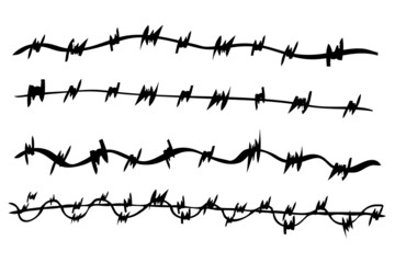 Vector Set sketch of seam Horizontal Barbed Wire