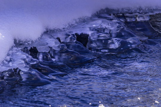 Beautiful frozon crystal icy river