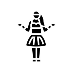 hula hawaiian dance glyph icon vector. hula hawaiian dance sign. isolated contour symbol black illustration