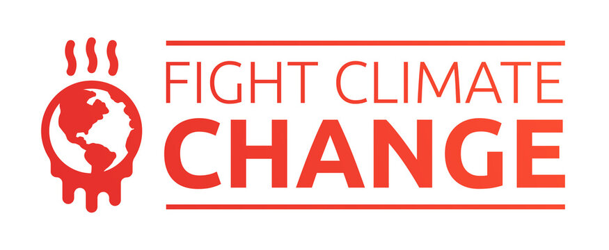 Fight climate change text vector illustration.