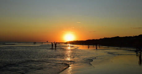 Magic sunset in the beach