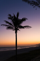 Sunset at Saquarema Beach in Rio de Janeiro, Brazil. Famous for waves and surfing.
