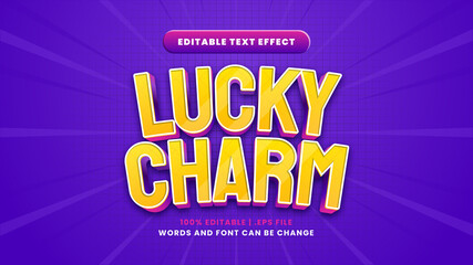 Lucky charm editable text effect in modern 3d style