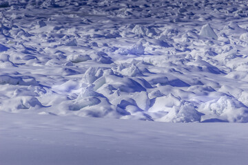 Fototapeta na wymiar Frozen river winter scene Ontario Canada