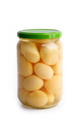 Prepared potatoes in a glass
