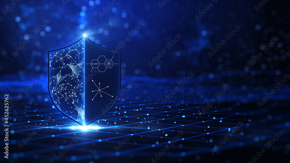 Fototapete the background of cyber data protection and technology. technology concept security privacy business