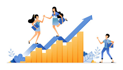 Illustration of fluctuations in stock sales and investments to analyze company performance future strategy. Vector design can be use for website, web, poster, banner, flyer, mobile apps, social media