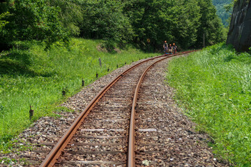 岐阜県飛騨市神岡のレールマウンテンバイク
