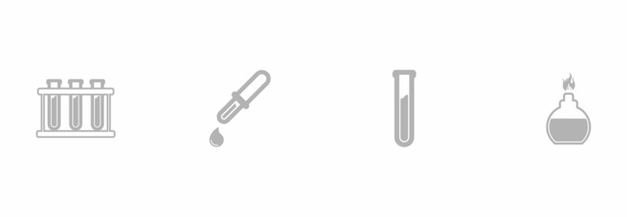 laboratory equipment icon set vector sign symbol