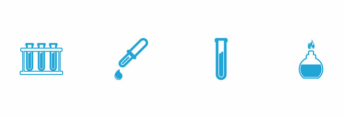 laboratory equipment icon set vector sign symbol