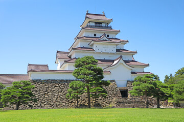 若松城の本丸と天守閣