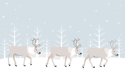 Reindeer with fir tree