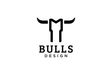 Letter M logo, Bull logo,head bull logo, monogram Logo Design Template Element