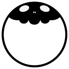 スカルの円形フレーム　ブラック