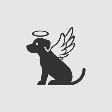 Vector Simple Isolated Dog Angel Icon