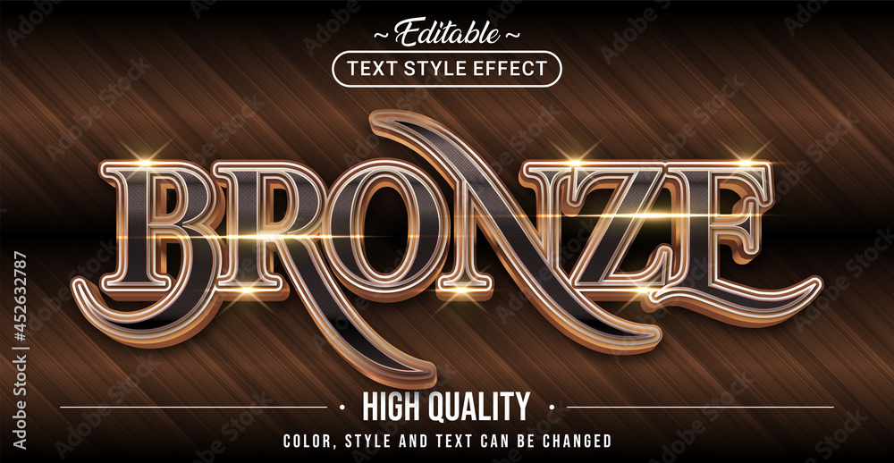 Aufkleber editable text style effect - bronze text style theme.