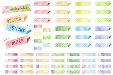 colorful watercolor vector sticky notes