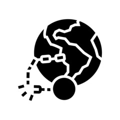 decolonization social problem glyph icon vector. decolonization social problem sign. isolated contour symbol black illustration