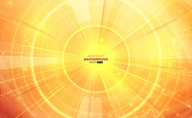 Abstract circle light yellow with dot pattern background. Vector illustration