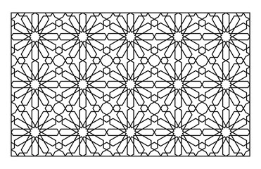 Laser Cutting Template. Decorative Lattice. Middle Eastern Geometric Pattern.