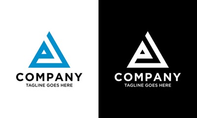 PL Logo letter monogram with triangle shape design template isolated