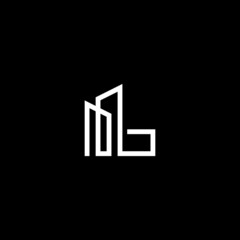 initial letter l construction monogram logo design. minimal vector graphic alphabet template. home house apartment real estate symbol icon.
