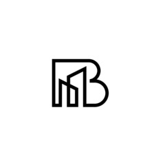 initial letter b construction monogram logo design. minimal vector graphic alphabet template. home house apartment real estate symbol icon.
